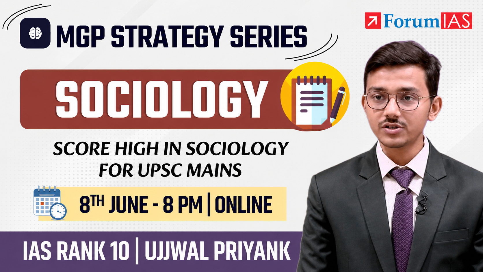 Sociology Optional Strategy Session with AIR 10 Ujjwal Priyank